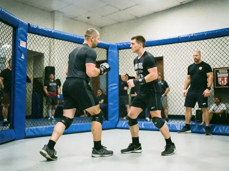 Team sparring round at Kharscap Fight Academy