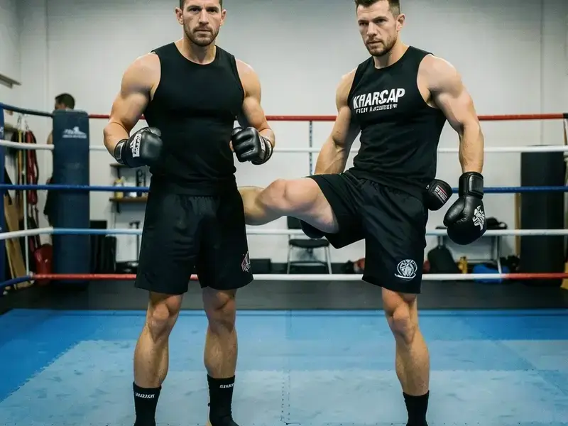 Kickboxing pad work at Kharscap