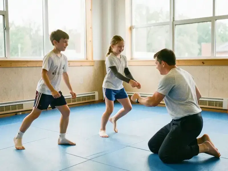 Junior students training fundamentals at Kharscap